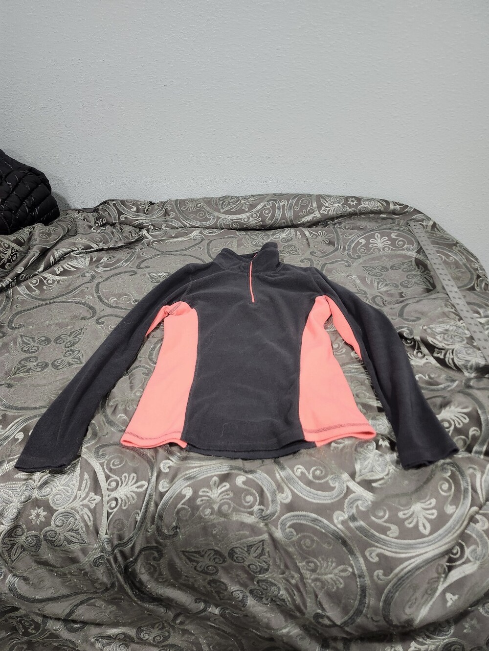 Y2k old navy 1/4 zip fleece sweatshirt in gray and pink size xs